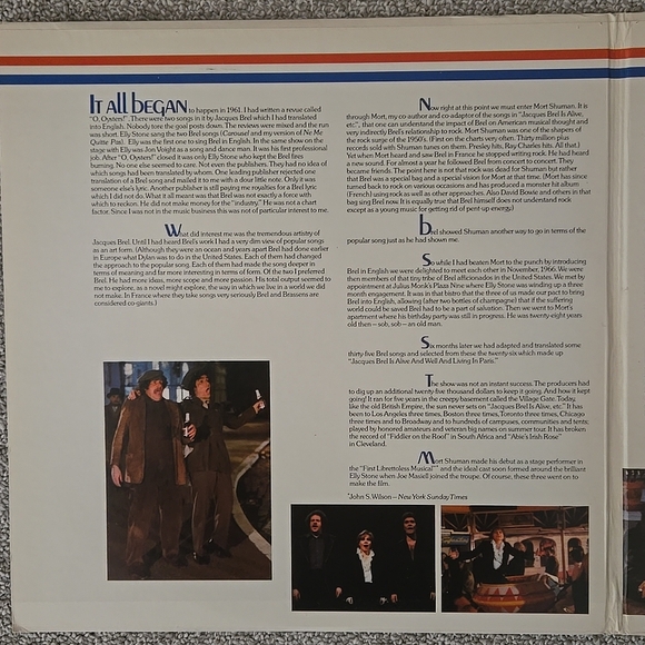 Jacques Brel Is Alive And Well Soundtrack 1974 Atlantic Vinyl LP Album - Picture 3 of 11